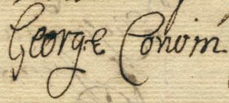 Sample of Signature of George Corwin