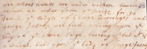 Sample of Hand of Unidentified (Unknown # 1)