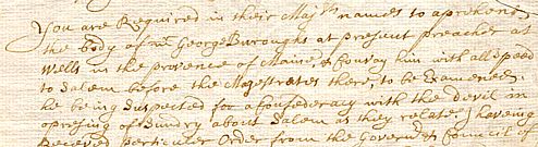 Sample of Hand of Elisha Hutchinson