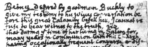 Sample of Hand of John Higginson, Sr.