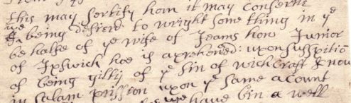 Sample of Hand of Daniel Warner, Sr.