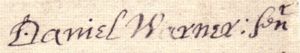 Daniel Warner, Sr.'s Signature