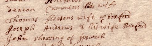 Sample of Hand of unidentified (scribe witnesses)