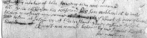 Sample of Hand of Samuel Hills