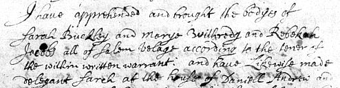 Sample of Hand of Jonathan Putnam