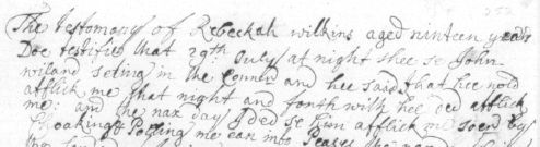 Sample of Hand of unidentified (scribe testomony)