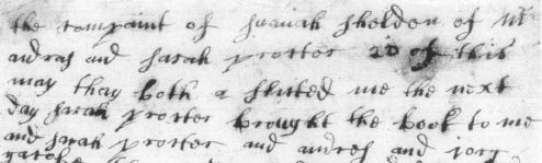 Sample of Hand of unidentified (scribe s)