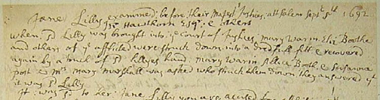 Sample of Hand of Simon Willard